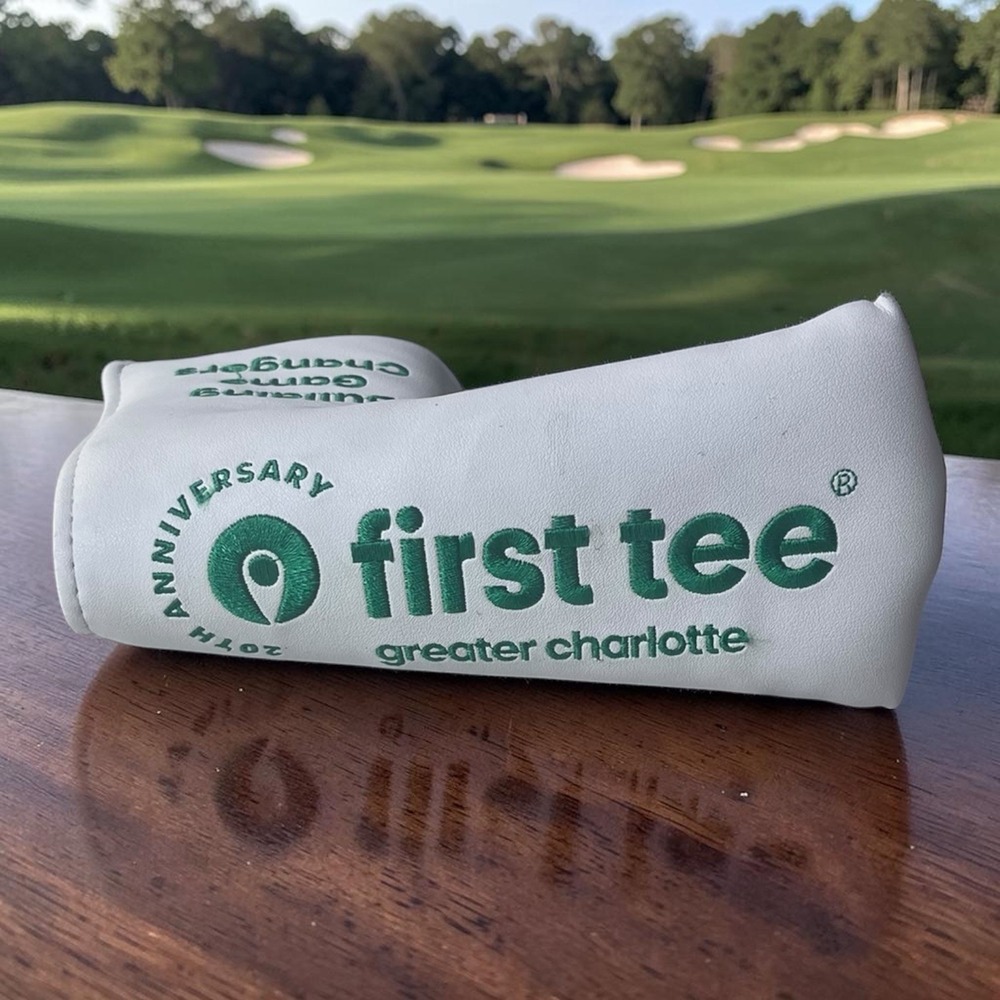 First Tee Greater Charlotte 20th Anniversary Blade Putter White Golf Headcover